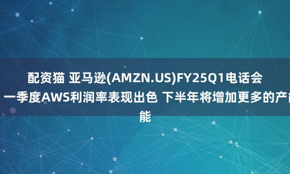 配资猫 亚马逊(AMZN.US)FY25Q1电话会：一季度AWS利润率表现出色 下半年将增加更多的产能