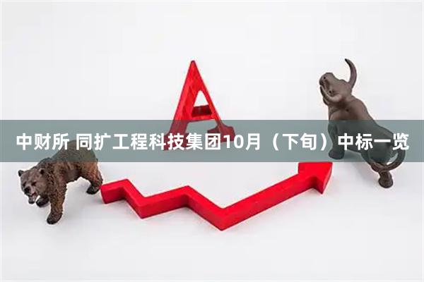 中财所 同扩工程科技集团10月（下旬）中标一览