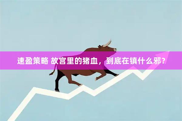 速盈策略 故宫里的猪血，到底在镇什么邪？