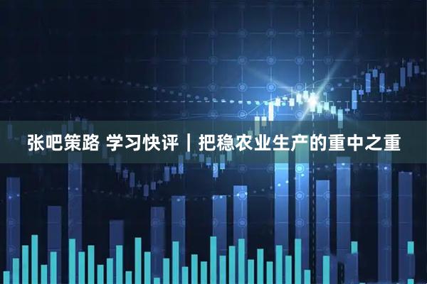 张吧策路 学习快评｜把稳农业生产的重中之重